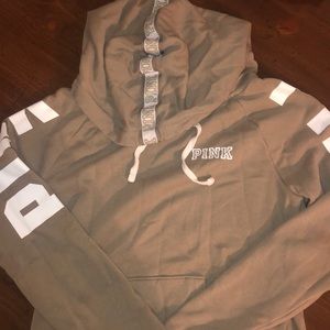 S Olive green PINK hoodie